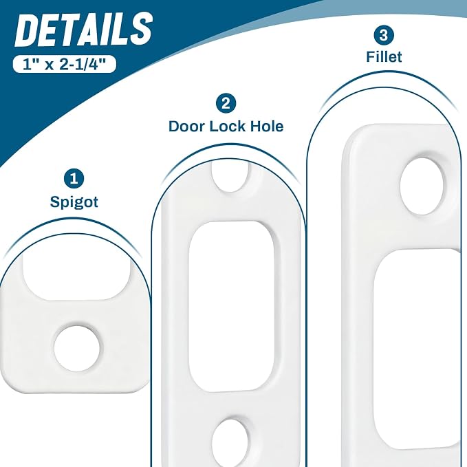 Blulu 8 Pcs 1" x 2-1/4" Door Deadbolt Strike Plate - Image 4