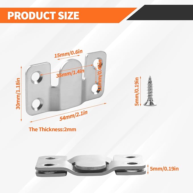 4 Pairs Stainless Steel Flush Mount Bracket, Interlocking Heavy Duty Photo - Image 2