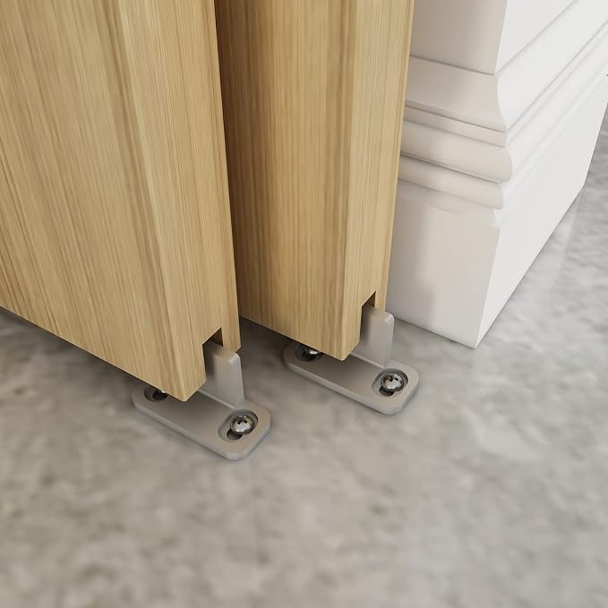 JUBEST Silver Aluminum Floor Guide, Floor Mounted Sliding Barn Door Hardware - Image 2