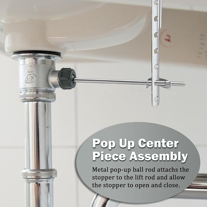 2 Pack Lavatory Pop Up Center Piece Assembly, Sink Stopper Pivot Rod - Image 4