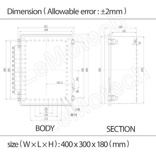 Electrical Box, IP67 Waterproof Hinged Cover Stainless Steel Latch Junction Box - Image 8