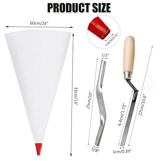 Biaungdo 3 Pack Red Grout Bag Brick Jointer Tuck Pointer Kit - Image 4
