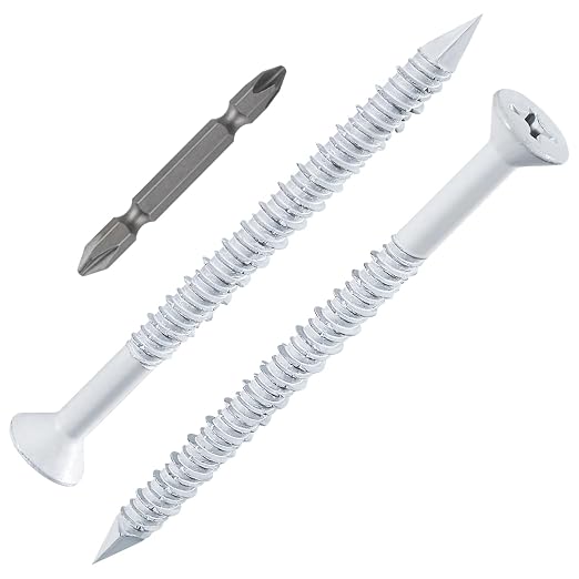 WenSilon 3/16" x3-1/4 White Concrete Screw Anchor White Flat Head by Wensilon