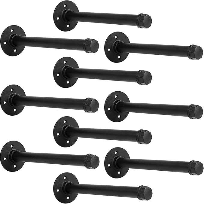 Industrial Pipe Shelf Brackets 10 Pack Wall Mount DIY Shelving Brackets 8 in by YCCO