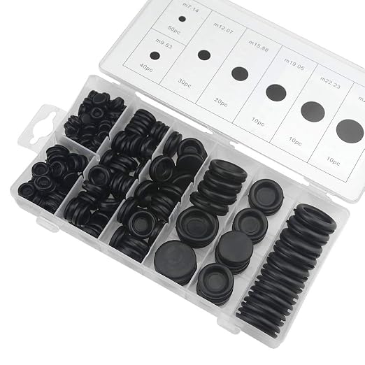 170Pcs 7 Sizes Rubber Grommet Kit Electrical Wire Gasket Solid Hole Plugs - Image 2