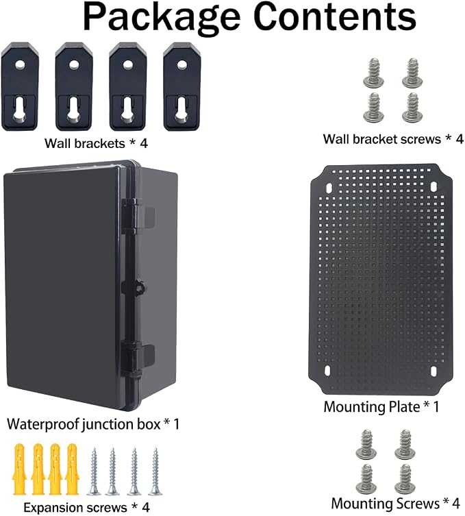 Junction Box, Hinged Black Cover IP67 Waterproof ABS Project Box - Image 6