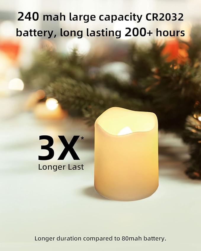 SHYMERY Flameless Votive Candles, Flameless Flickering Electric Fake Candle - Image 3