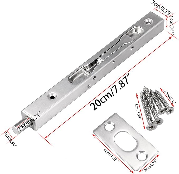 Sumnacon 2Pcs Door Flush Bolts - Image 2
