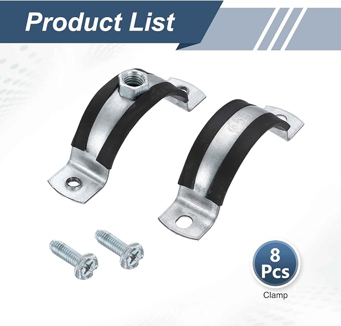 HARFINGTON 8 Pcs Split Ring Pipe Hanger 2" Galvanized Steel Sheet Wall Ceiling - Image 3
