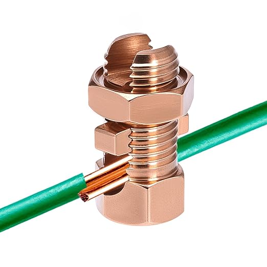 QWORK Grounding Split Bolt Connector, 6 Pack 6-10 AWG Solid Copper Ground Wire - Image 4
