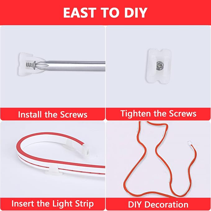 Lamomo LED Neon Lights, 16.4ft Red LED Strip Light, 12V 0.39in/Cut Silicone - Image 6