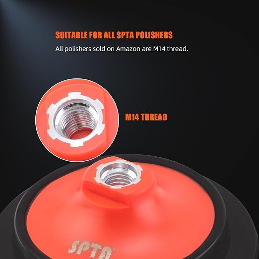 SPTA 2Pcs RO Rotary Flexible Backing Plate, Hoop-and-Loop Face PU Soft Backing - Image 9