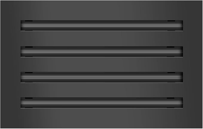 BUILDMART - 12x8 Modern AC Vent Cover - Decorative Black Aluminum Air Vent - by TexasBuildmart