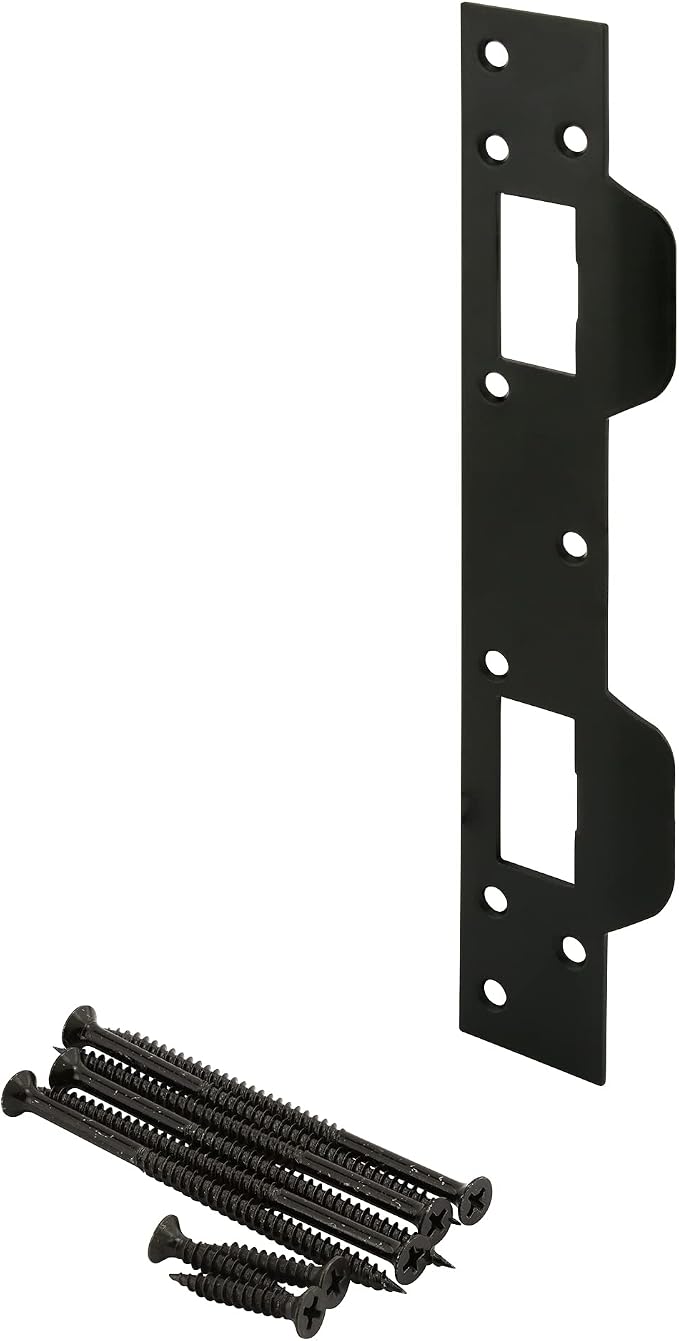 Prime-Line U 11452 Door Strike, 5-1/2 In., Hole Center, Matte Black Finish by Prime-Line