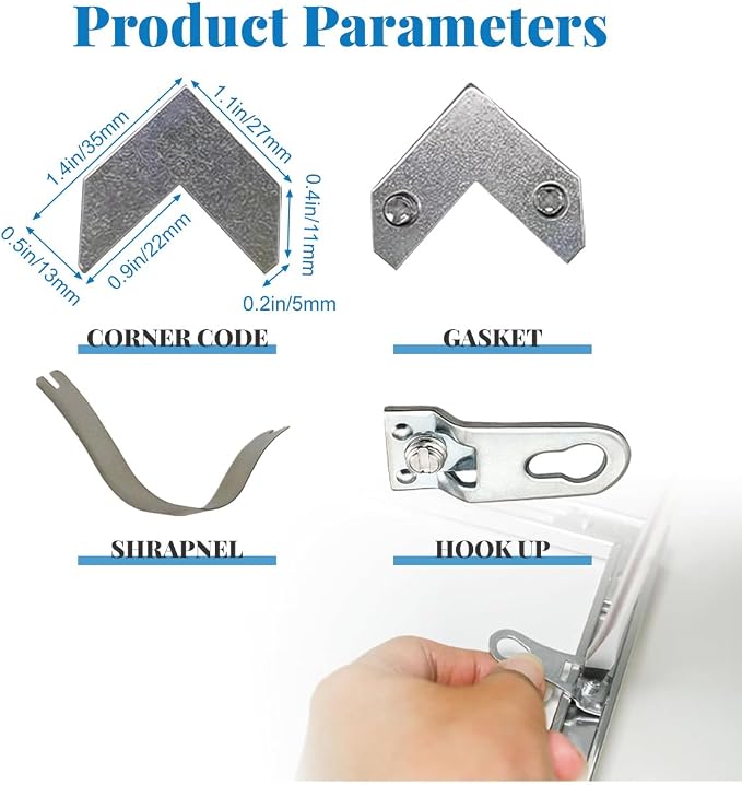 1 Set Professional L Shaped Right-angle Photo Frame Hardware Set Metal Picture - Image 2