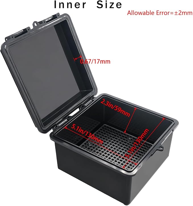 Junction Box, Hinged Black Cover IP67 Waterproof ABS Project Box - Image 3