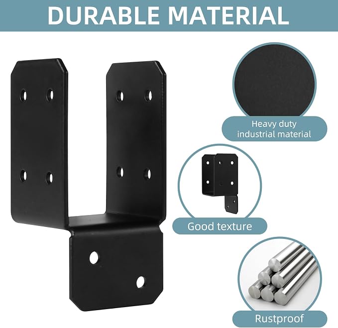 8pcs Black Caps Tie Bracket for 2x4 - Image 5