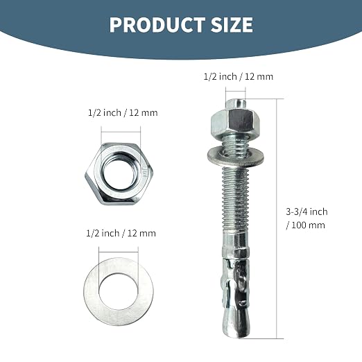 1/2" x 3-3/4"Wedge Anchors - Image 2