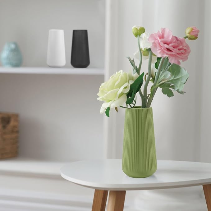 Saga Green Ceramic Vase, GUKJOB Small Cute Flower Vase - Image 5