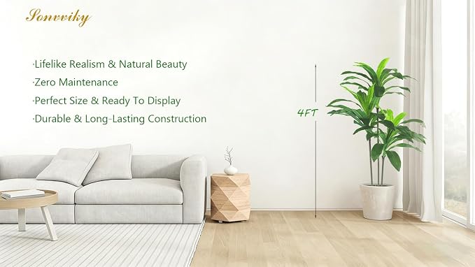Artificial Plants Indoor - 4ft Artificial Dracaena Tree - Fake Tree Realistic - Image 2