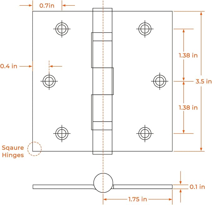 6 Pack Ball Bearing Hinges 3.5 Inch Matte Black Door Hinges - Image 5