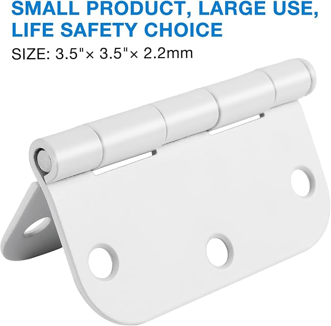 TDCHINGES 3 1/2" Matte White Door Hinges 3.5" 5/8" Radius Rounded 36 Pack | - Image 5