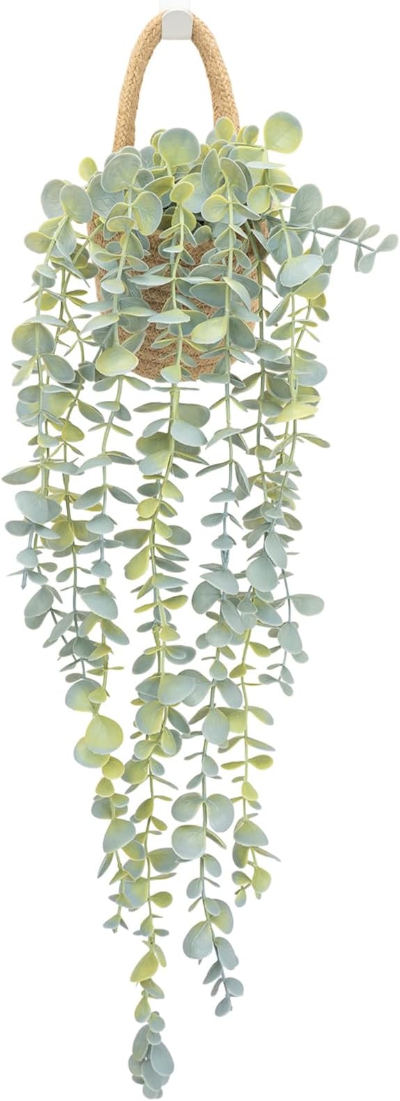 Fake Hanging Plant Decor Indoor, Eucalyptus Artificial Faux Plants in Wall by HOFMEFY