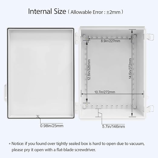 Electrical Box, IP67 Waterproof Hinged Cover Stainless Steel Latch Junction Box - Image 5