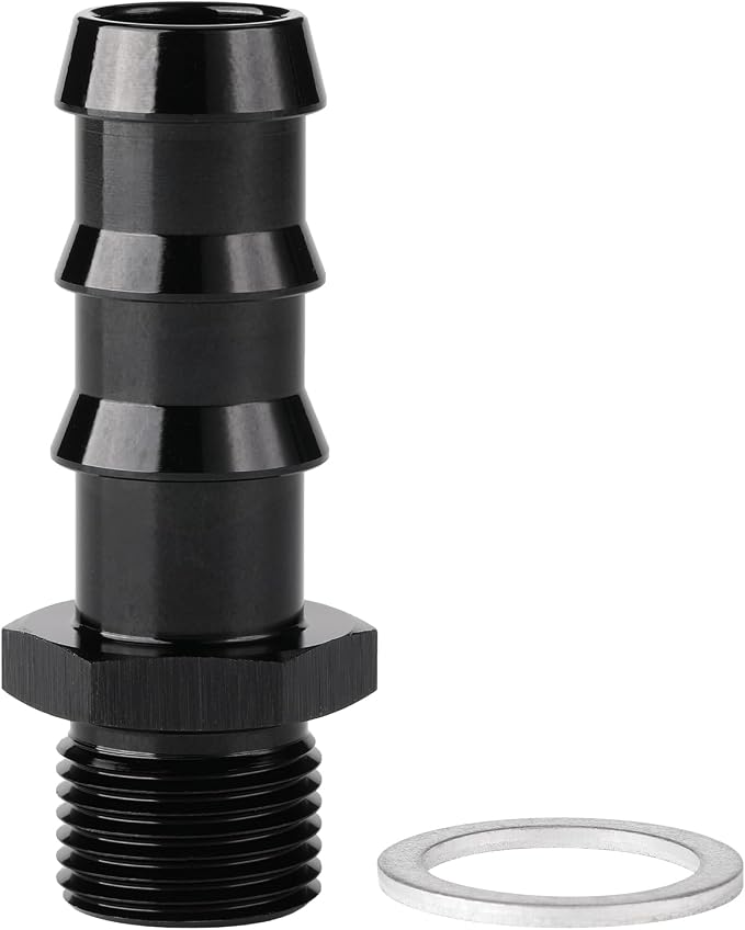M18x1.5 Male Metric to 5/8 Barb Fuel Pump Inlet Adapter Fitting Aluminum Black by Podavelle