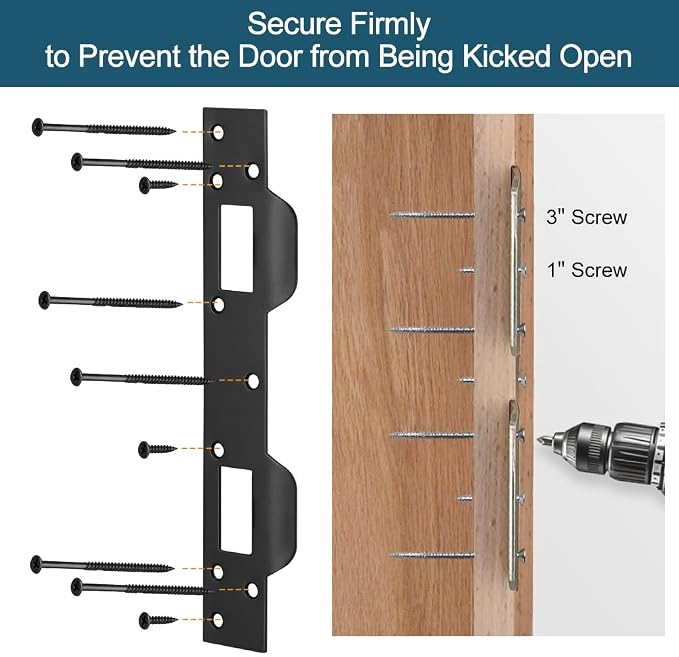 Door Latch Strike Plates Oil Rubbed Bronze, 2 Pack, Latch Striker | Heavy-Duty - Image 3