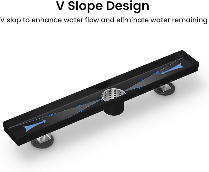 EXF Linear Shower Drain 30 Inch Matte Black - Image 2
