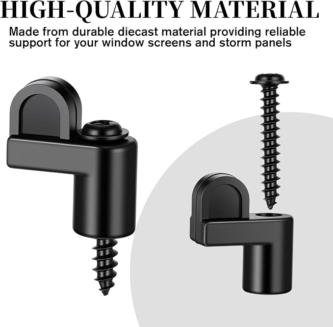 12Pcs Screen Door Clips with Screws, 3/8 Inch Storm Door Clips | Black Window - Image 5