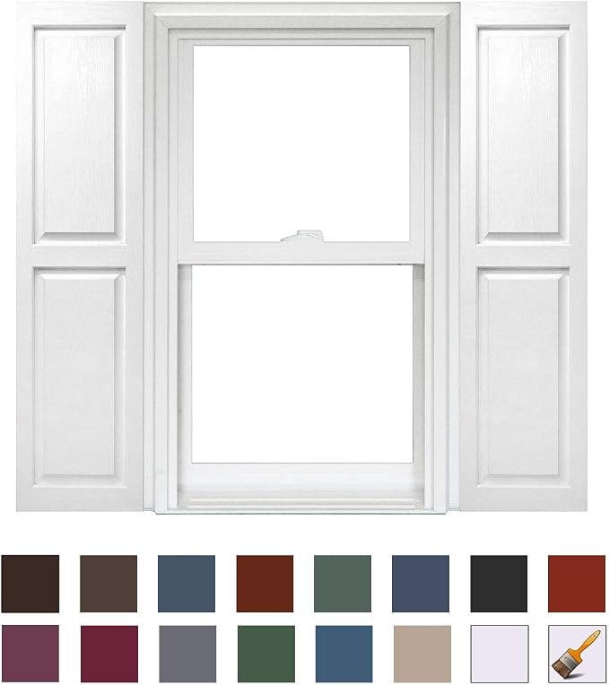 Polaris Homeside Raised Panel Vinyl Shutters 14-1/2in. x 35in. - Image 2