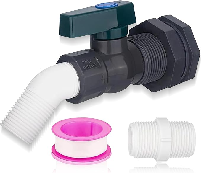 PVC Rain Barrel 45° Elbow, 3/4" Rain Barrel Valve by Enoch%27s+Land
