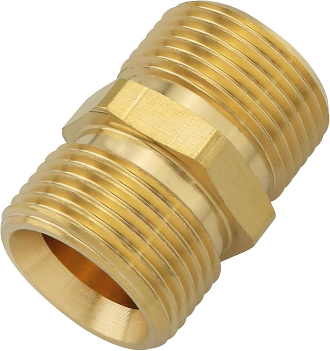 Pressure Washer Coupler ZZLZX Metric M22 15mm Male Thread to M22 14mm Male by ZZLZX
