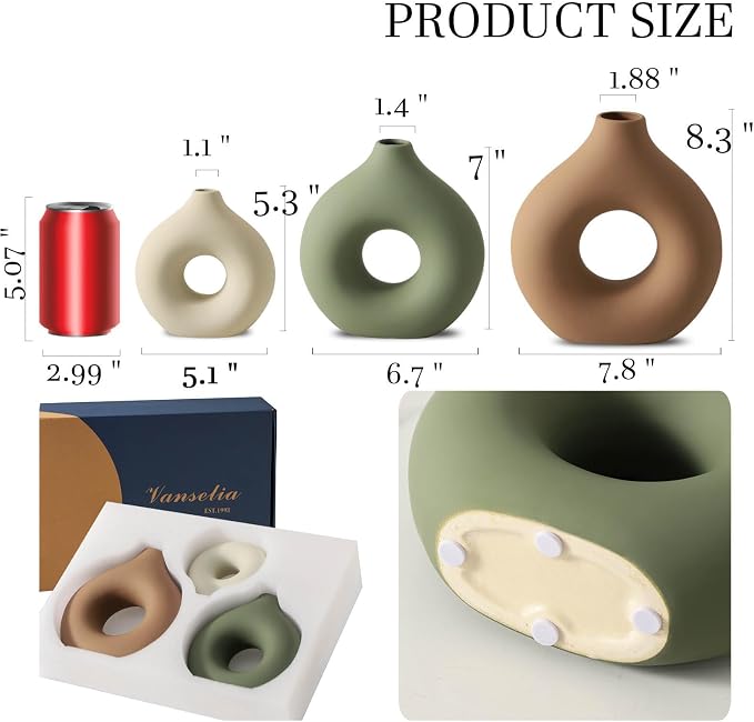 Vanselia Ceramic Vase Home Table Decor - Image 2