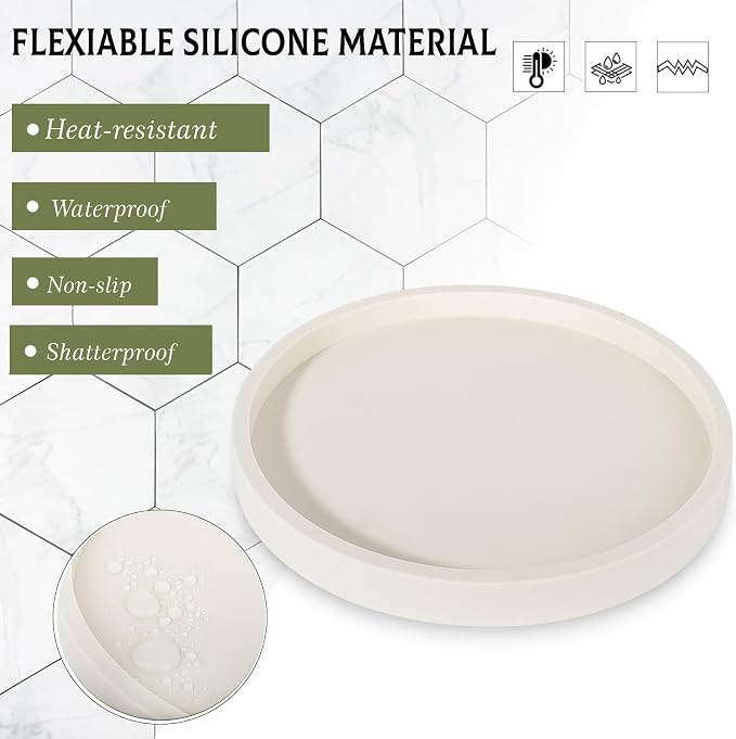 Silicone Bathroom Tray Coffee Table Decor Perfume Organizer, Waterproof - Image 4