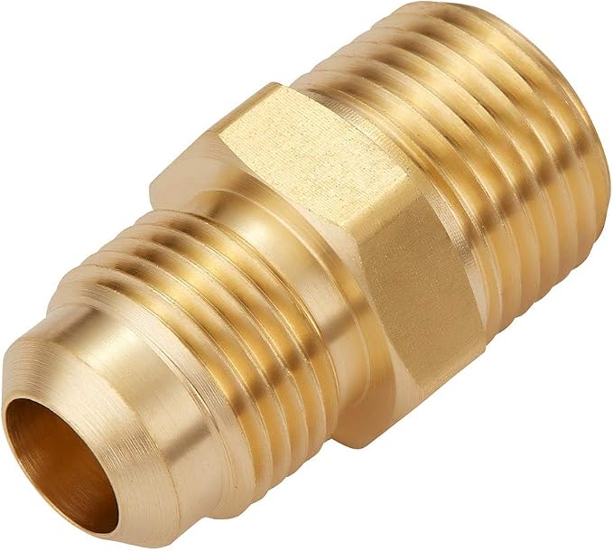 3 PCS Brass Gas Adapter 1/2" Flare x 1/2 Inch NPT Male Pipe Connector | Couples - Image 2