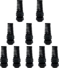10Pcs NPT 1/4" IP68 Waterproof Cable Gland Flex Spiral Strain Relief Black by LeMotech