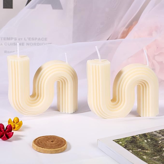 Tondiamo 2 Pcs Aesthetic Candles Twist Shaped Aesthetic Candles Cool S Shape - Image 3