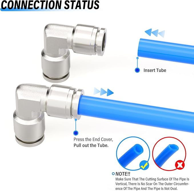 TAILONZ 304 Stainless Steel Elbow 1/4" 1pcs | 90° Push-to-Connect Elbow Fitting - Image 6