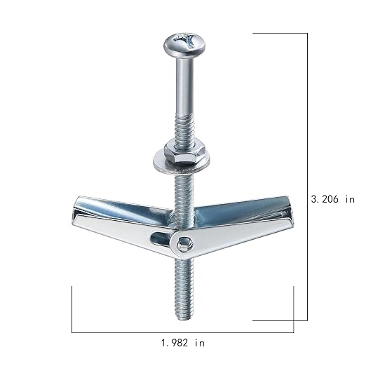 Wensilon 1/4" Heavy Duty Drywall Anchors and Screws, Toggle Bolts and Wing Nuts - Image 2