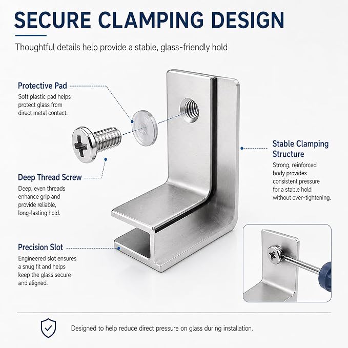 Glass and Tile Corner Clip, Clamp Bracket，Cross-Shape | Outdoor Furniture - Image 5