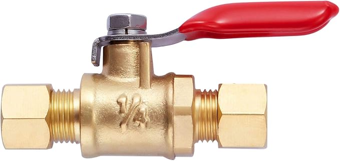 1 Pcs Lead-Free Brass Mini Ball Valve Shut Off Switch, 1/4 inch Compression | by LitOrange