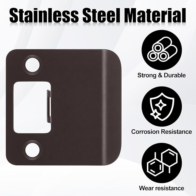 2 Pack Extended Strike Plate Round Corner, 2.25 X 2.25 Inch, 2-1/4" x 1-3/4" - Image 3