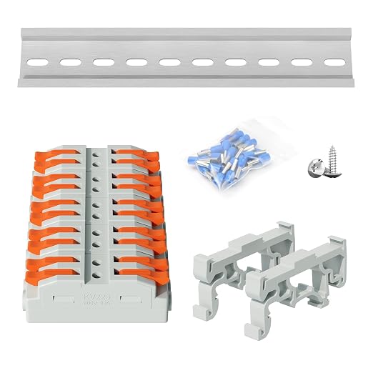 5Pcs DIN Terminal Blocks, 2 Conductor Splicing Connectors | 2 Conductor Compact by GUETNEU