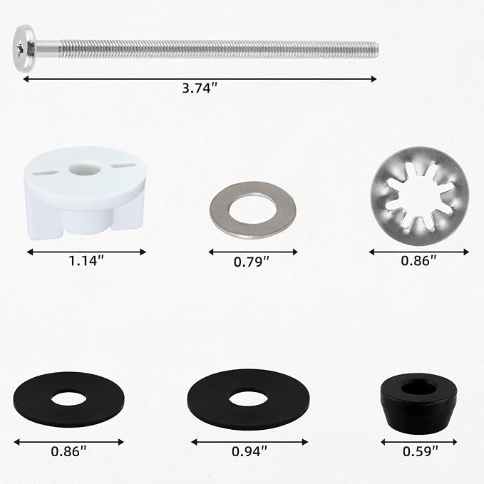 2PCS Extra Long Toilet Seat Bolts Fit - Image 3