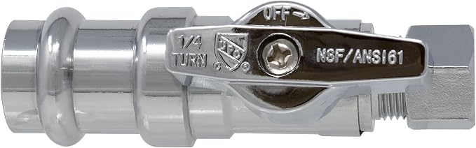 1/4 Turn Press Straight Stop Valve, 1/2" Press x 3/8" OD Compression | MiiFlex - Image 4