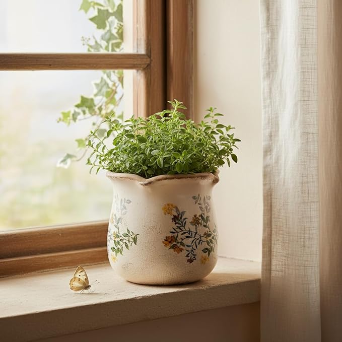Xiaan Jiaju Ceramic Flower Vase, Rustic Farmhouse Vases & Planting Pots - Image 2