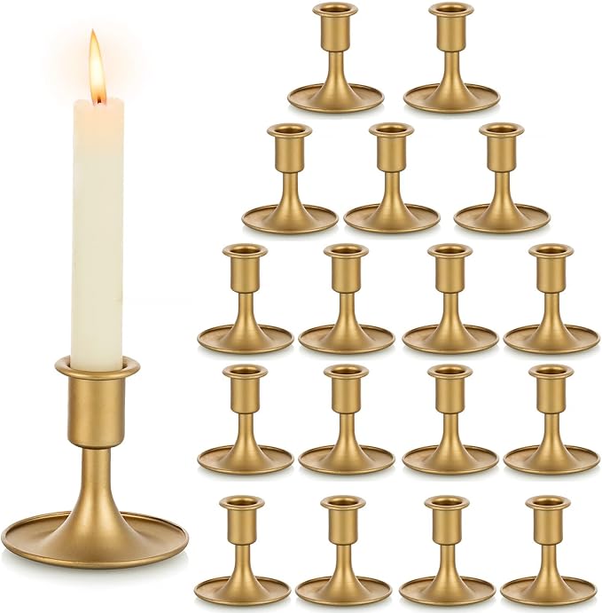 Candlestick Holders Taper Candle Holders, Romadedi Gold Candle Stick Candle by ROMADEDI
